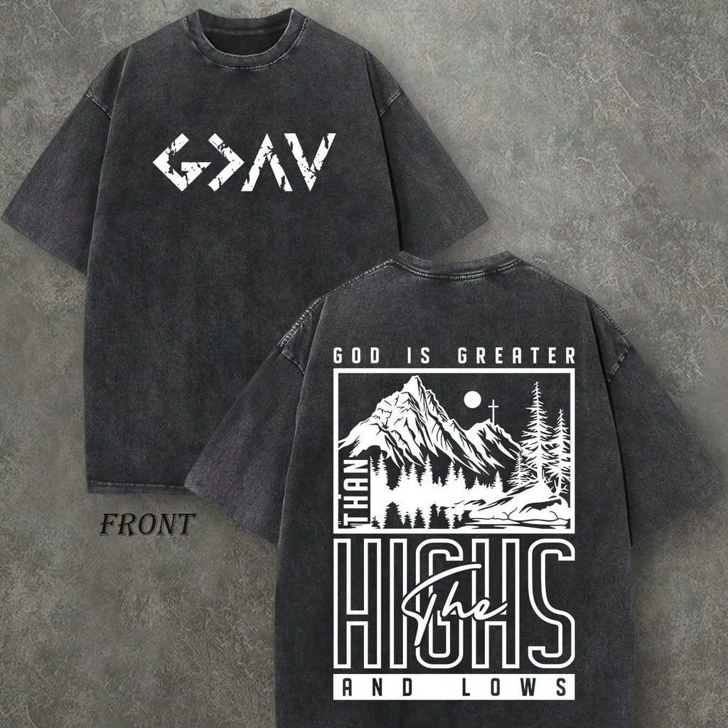 2026 new God has His own plan. Retro Christian-style pattern T-shirt. Black pure cotton men's summer streetwear.
