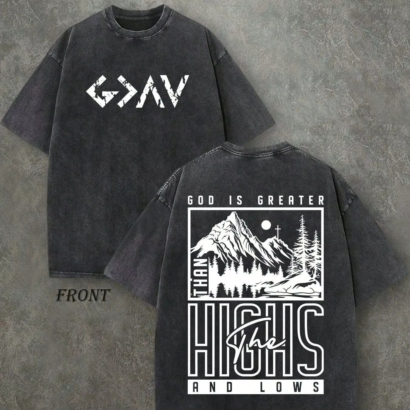 2026 new God has His own plan. Retro Christian-style pattern T-shirt. Black pure cotton men's summer streetwear.