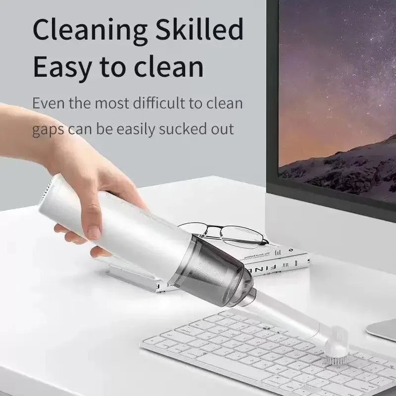 Mini Portable Car Vacuum Cleaner, Dual Use for Car & Home, High Power Wireless Charging Handheld Auto Vacuum with Strong Suction